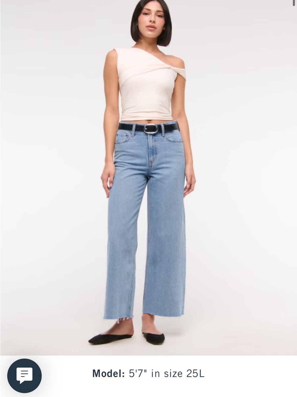 Abercrombie and fitch curve love high Rise Cropped Wide Leg Jean